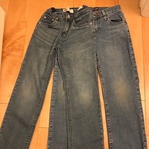 NWOT TWO Boys Jeans, size 10 from Lee and Levi Strauss.  Adjustable waist.